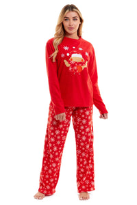 Women's Ultra Soft Polar Fleece Pyjama Set with Festive Robin Design Warm Winter Nightwear Comfortable Loungewear Christmas Gift by Daisy Dreamer Pyjamas