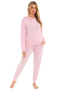 Women's Super Cosy Hooded Pyjama Set Soft Brushed Polyester Viscose Loungewear Warm and Elegant Nightwear Various Colours UK Sizes 8-22 by Daisy Dreamer Pyjamas