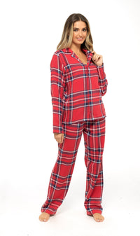 Women's Soft Cotton Flannelette Check Pyjama Set with Elasticated Waistband Cosy Warm Nightwear PJs Classic Check Pattern Sleepwear UK Sizes 8-22 by Daisy Dreamer Pyjamas