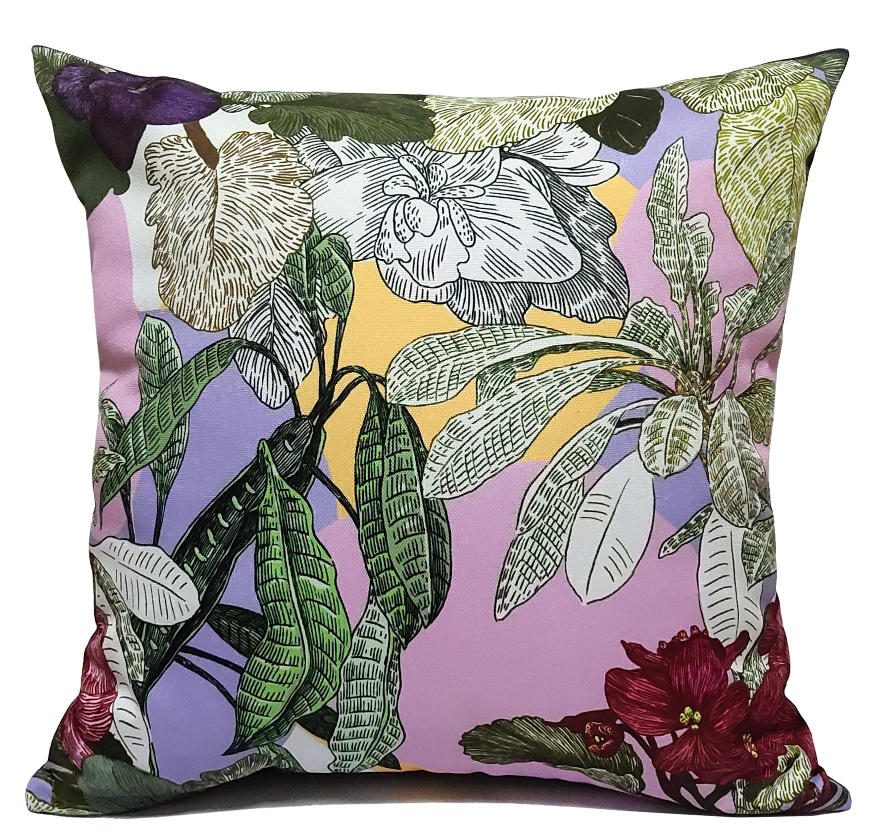 Printed Waterproof Cushions DHALIA LILAC / 43 x 43 Cm OLIVIA ROCCO Cushions