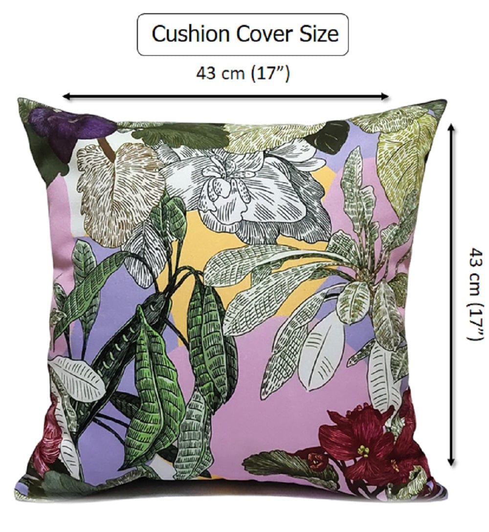 Printed Waterproof Cushions DHALIA LILAC / 43 x 43 Cm OLIVIA ROCCO Cushions