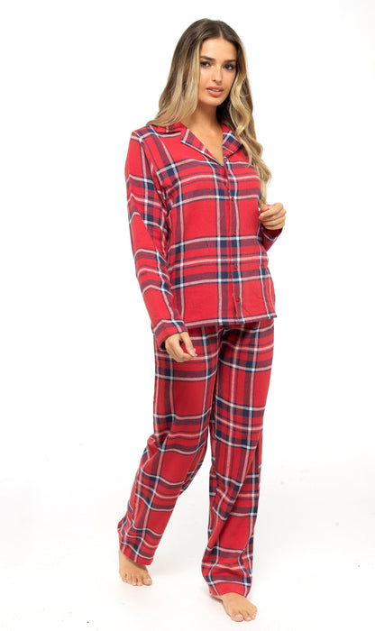 Flannelette Check Pyjama Set, Soft Brushed Cotton PJs Daisy Dreamer Pyjamas