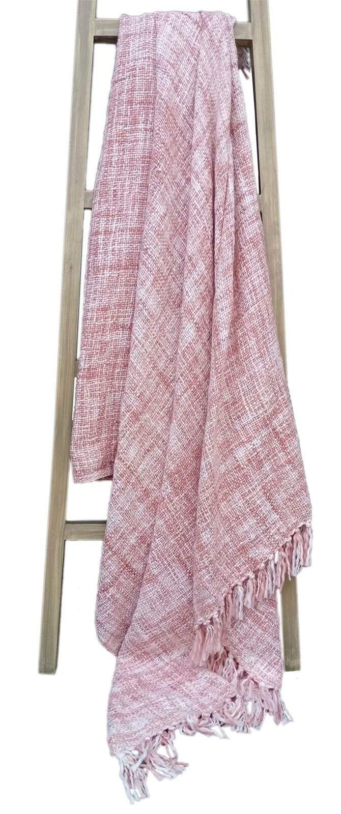 French Tonal Chenille Throw PINK OLIVIA ROCCO Throw