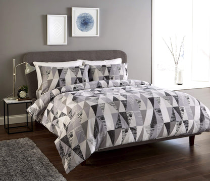 Geo Design Luxurious Cotton Rich Duvet Set Super Soft OEKO-TEX Certified Fabric Ideal for Bedroom Decor Available in Single Double King Sizes by OLIVIA ROCCO SINGLE / MONO Duvet Cover