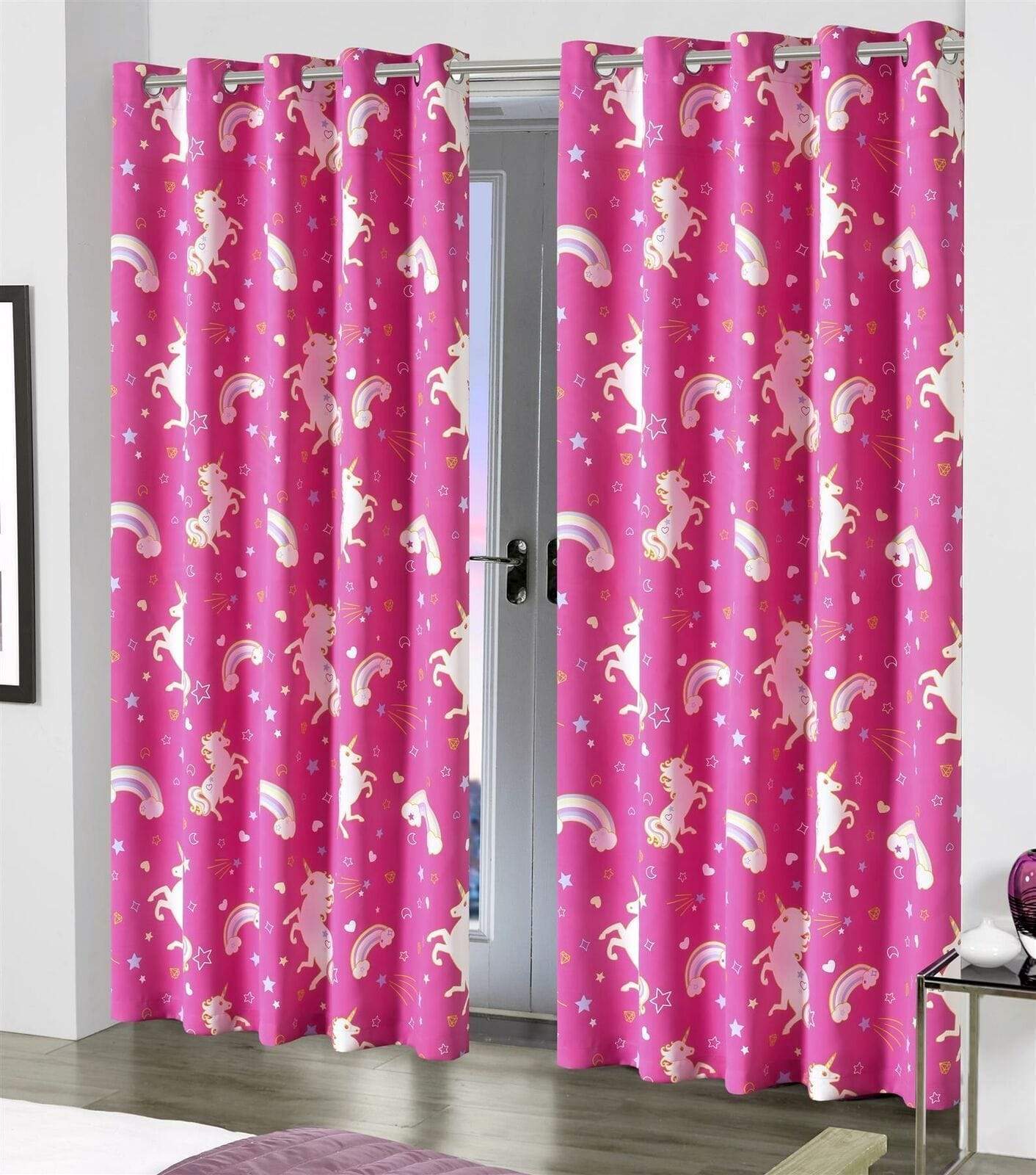 Glow In The Dark Blackout Curtains 46” x 54” / UNICORN OLIVIA ROCCO Curtain