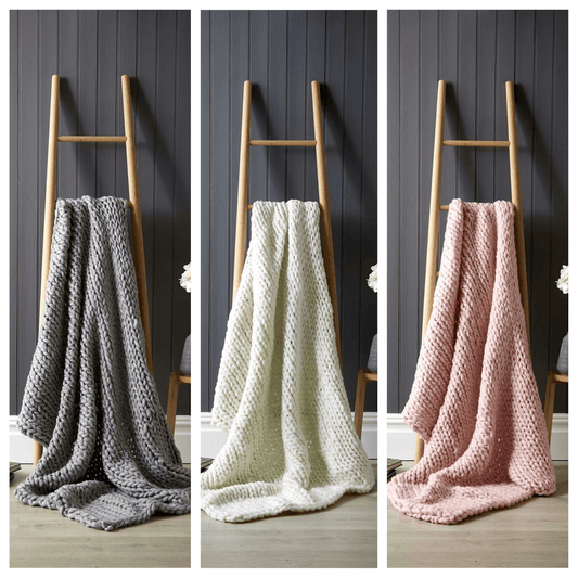 Handmade Chunky Cable Knit Throw Luxurious Oversized Super Soft Fleece Blanket for Sofa Bed Decor, Vibrant Bold Colors Cozy Stylish Home Gift by OLIVIA ROCCO Throw