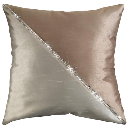 Haveli Luxury Faux Silk Room Darkening Curtains with Glitz Detailing, Ring Top Eyelet Design for Bedroom and Living Room Multiple Sizes and Colors Available by OLIVIA ROCCO CUSHION COVER / CHAMPAGNE Curtain