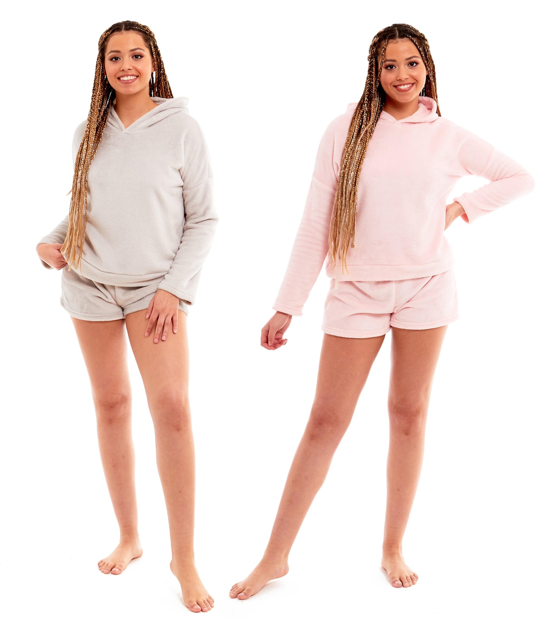 Hooded Fleece Top & Shorts Pyjama Loungewear Set Daisy Dreamer Pyjamas