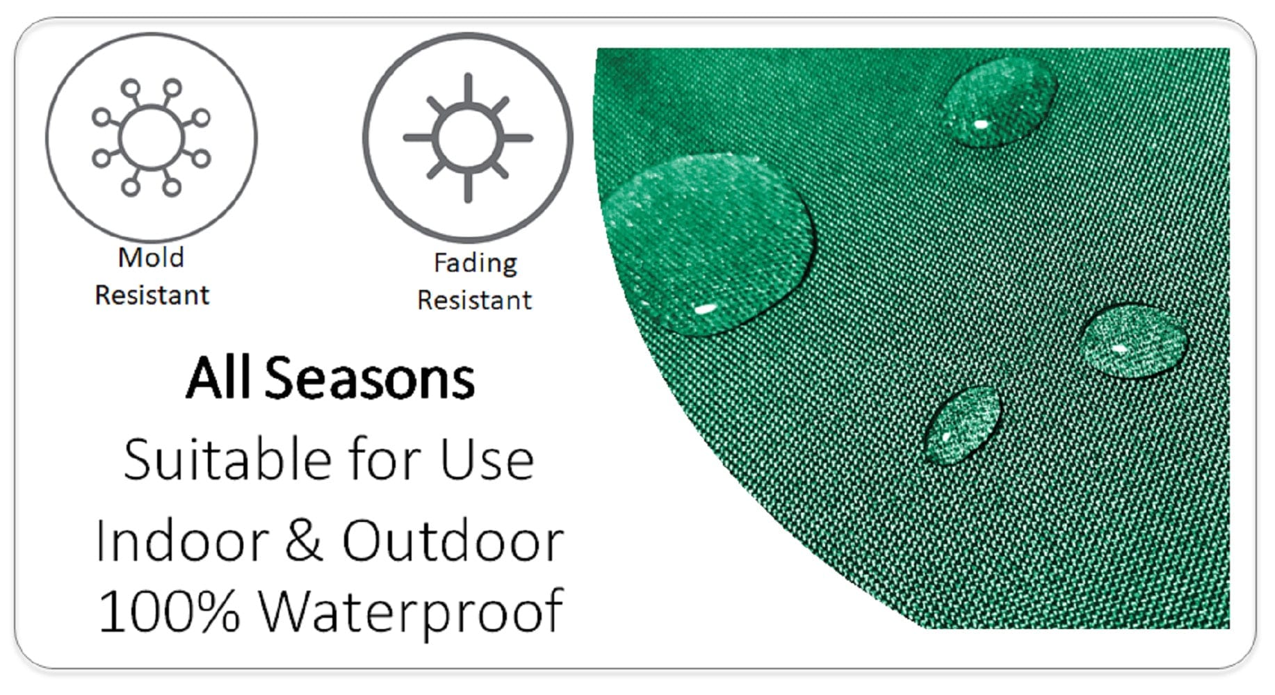 Jamil Green Outdoor Waterproof Cushions 43 x 43 cm Comfortable Durable Water-Resistant for Patio Garden Travel Beach by OLIVIA ROCCO JAMIL GREEN / 43 x 43 cm Cushions