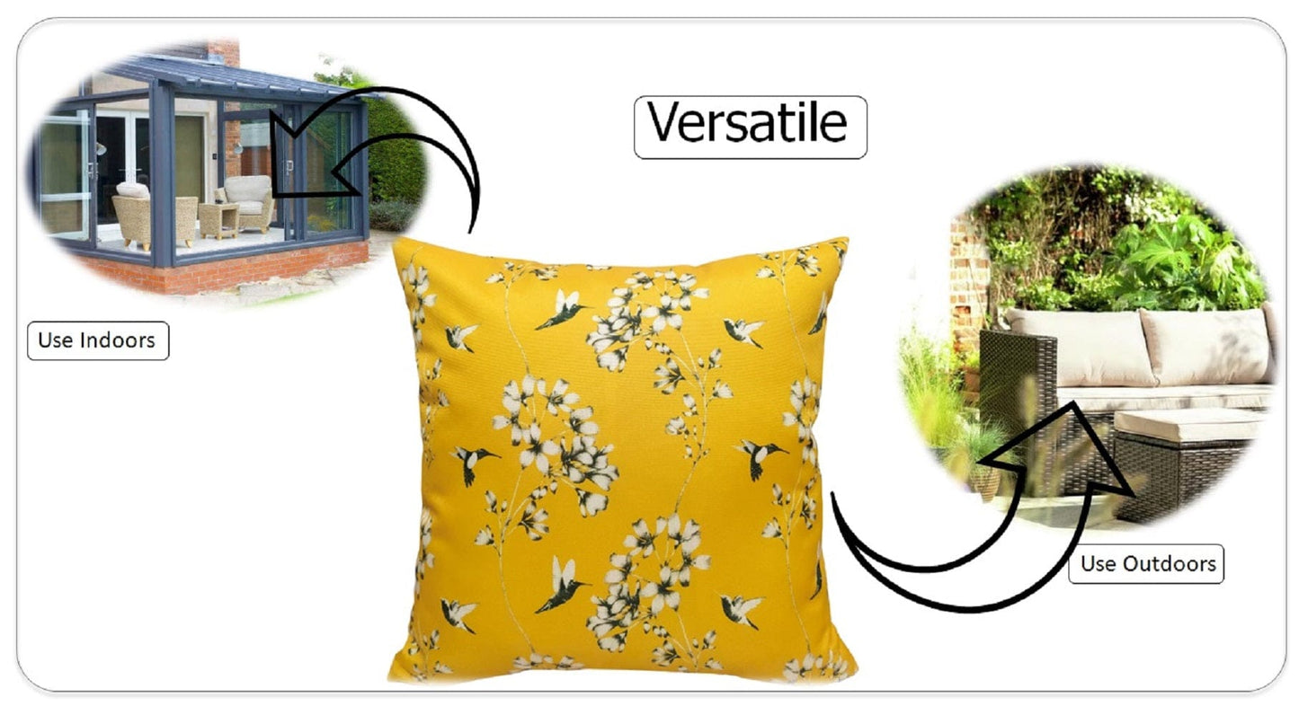 Jardin Ochre Waterproof Outdoor Cushions for Patio Garden and Poolside Durable Stylish Polyester Seating by OLIVIA ROCCO JARDIN OCHRE / 43 x 43 cm Cushions