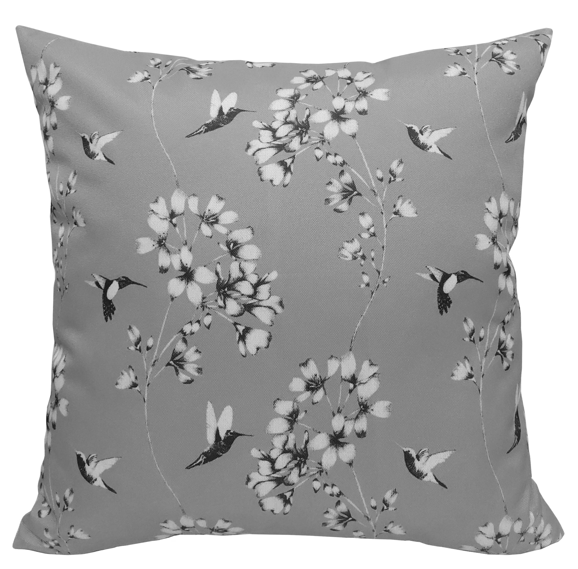 Jardin Silver Waterproof Outdoor and Indoor Cushions 17x17 Inch Weather-Resistant Patio Garden Balcony Seating Premium Hollow-Fibre Decorative Pillows by OLIVIA ROCCO JARDIN SILVER / 43 x 43 cm Cushions