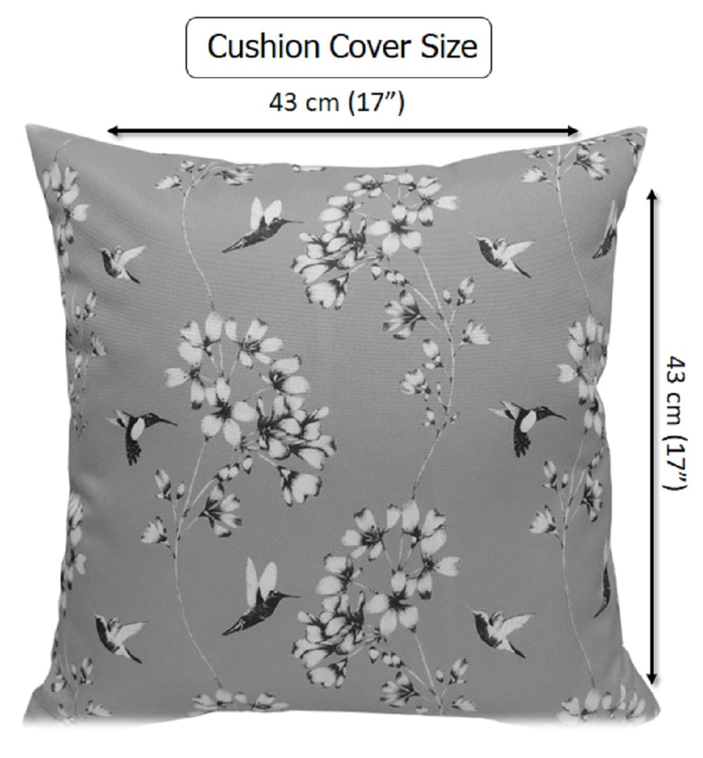 Jardin Silver Waterproof Outdoor and Indoor Cushions 17x17 Inch Weather-Resistant Patio Garden Balcony Seating Premium Hollow-Fibre Decorative Pillows by OLIVIA ROCCO JARDIN SILVER / 43 x 43 cm Cushions