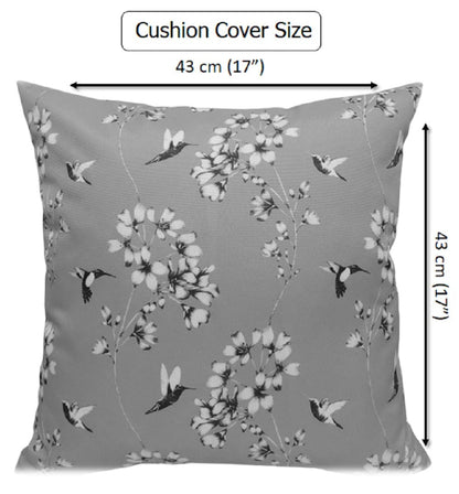Jardin Silver Waterproof Outdoor and Indoor Cushions 17x17 Inch Weather-Resistant Patio Garden Balcony Seating Premium Hollow-Fibre Decorative Pillows by OLIVIA ROCCO JARDIN SILVER / 43 x 43 cm Cushions