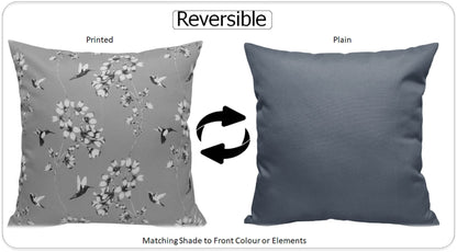 Jardin Silver Waterproof Outdoor and Indoor Cushions 17x17 Inch Weather-Resistant Patio Garden Balcony Seating Premium Hollow-Fibre Decorative Pillows by OLIVIA ROCCO JARDIN SILVER / 43 x 43 cm Cushions