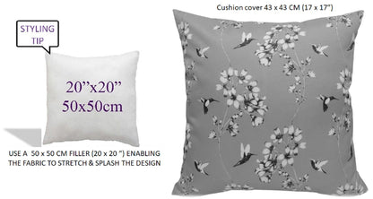 Jardin Silver Waterproof Outdoor and Indoor Cushions 17x17 Inch Weather-Resistant Patio Garden Balcony Seating Premium Hollow-Fibre Decorative Pillows by OLIVIA ROCCO JARDIN SILVER / 43 x 43 cm Cushions