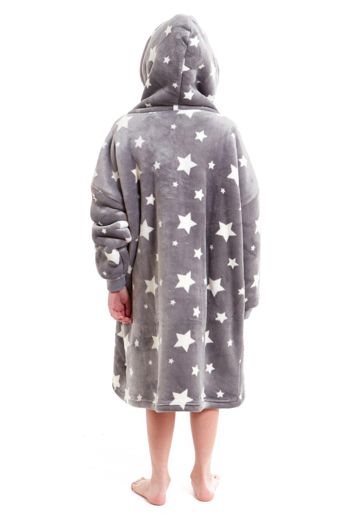 Kids Oversized Hooded Fleece Blanket Ultra-Soft Sherpa Fur with Elastic Cuffs and Double Pocket for Ages 8-15 by Daisy Dreamer Hooded Blanket