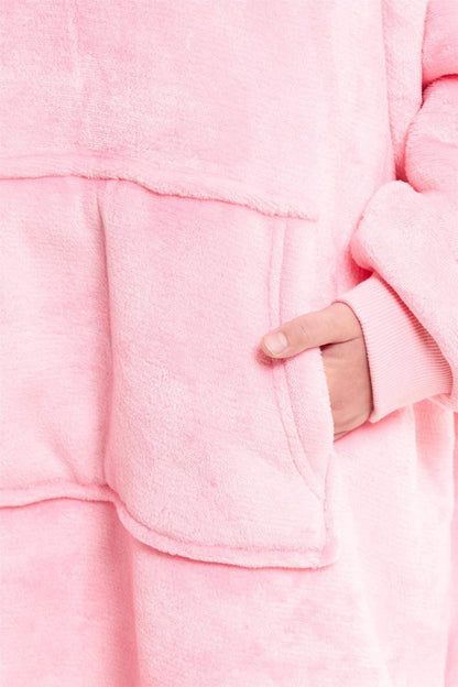 Kids Oversized Hooded Fleece Blanket Ultra-Soft Sherpa Fur with Elastic Cuffs and Double Pocket for Ages 8-15 by Daisy Dreamer Hooded Blanket
