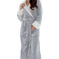 Ladies Shimmer Fleece Dressing Gown Luxury Soft Plush Bath Robe For Women's Daisy Dreamer Dressing Gown