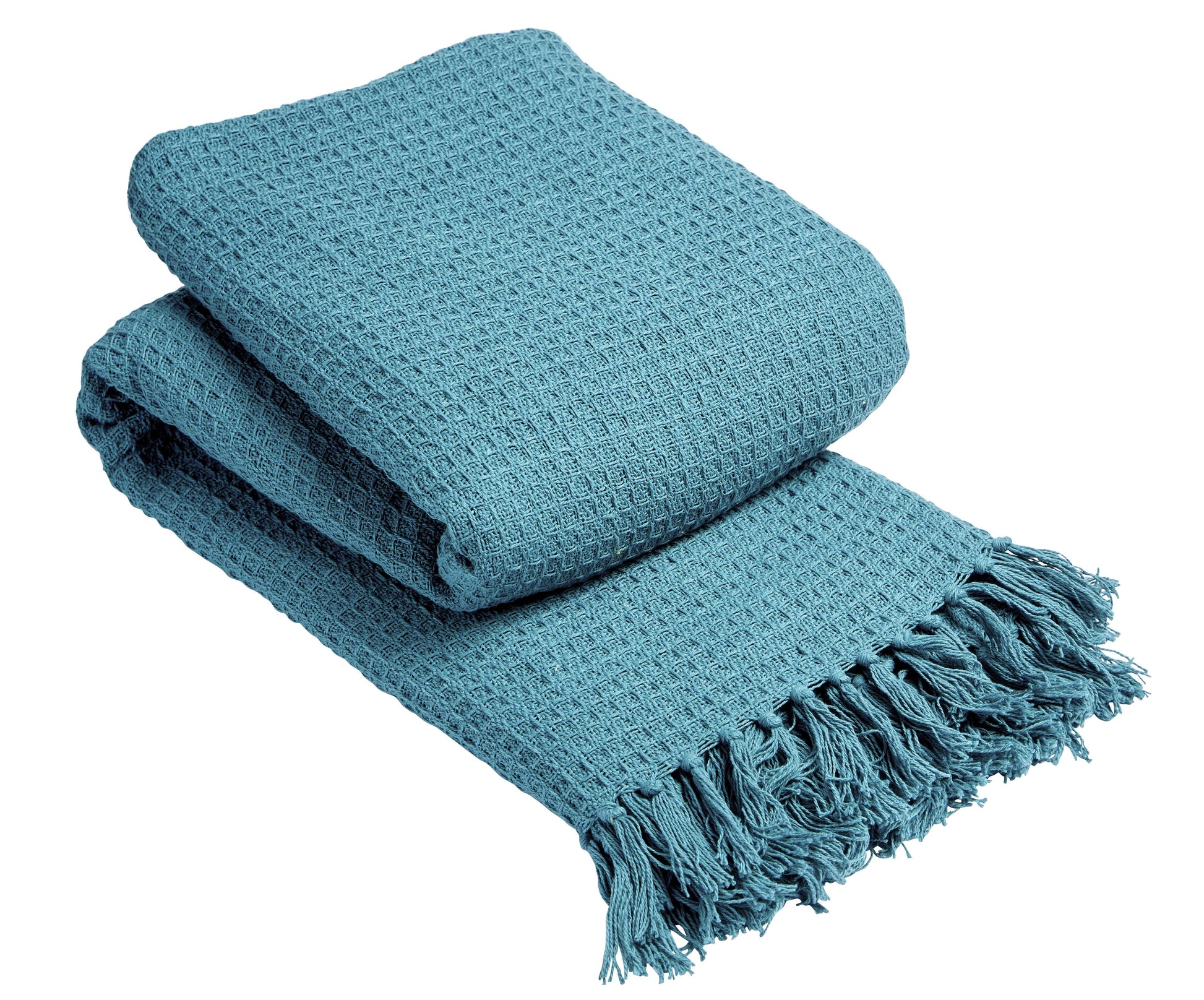 Lisbon Pure Indian Cotton Handwoven Honeycomb Throw Blanket Luxurious Soft Lightweight Easycare Cover for Sofa Bed or Living Room Available in 10 Colours and Sizes by OLIVIA ROCCO Throw