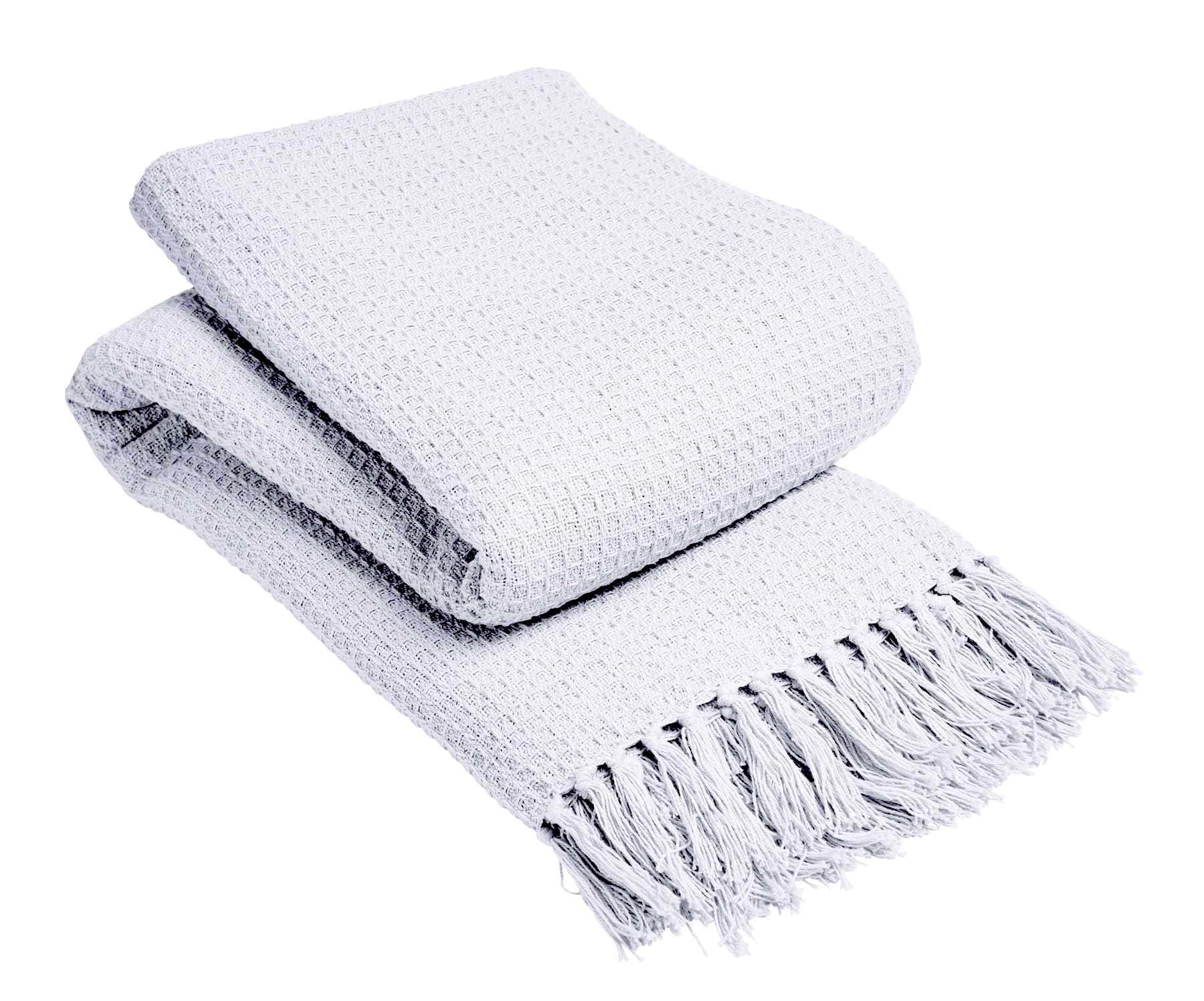 Lisbon Pure Indian Cotton Handwoven Honeycomb Throw Blanket Luxurious Soft Lightweight Easycare Cover for Sofa Bed or Living Room Available in 10 Colours and Sizes by OLIVIA ROCCO Throw