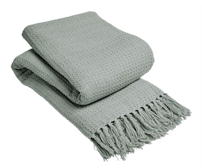 Lisbon Pure Indian Cotton Handwoven Honeycomb Throw Blanket Luxurious Soft Lightweight Easycare Cover for Sofa Bed or Living Room Available in 10 Colours and Sizes by OLIVIA ROCCO Throw