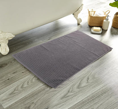 Luxe Ultra-Soft Deep Cotton Pile Bathmats Handcrafted Eco-Friendly Absorbent Quick-Drying Premium Cotton Rug for Bathroom Decor by OLIVIA ROCCO CHARCOAL / 50 x 80 cm Bath Mat