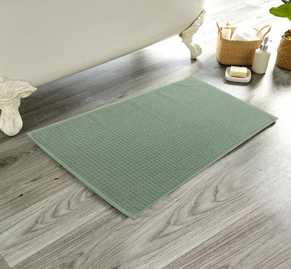 Luxe Ultra-Soft Deep Cotton Pile Bathmats Handcrafted Eco-Friendly Absorbent Quick-Drying Premium Cotton Rug for Bathroom Decor by OLIVIA ROCCO DUCK EGG / 50 x 80 cm Bath Mat