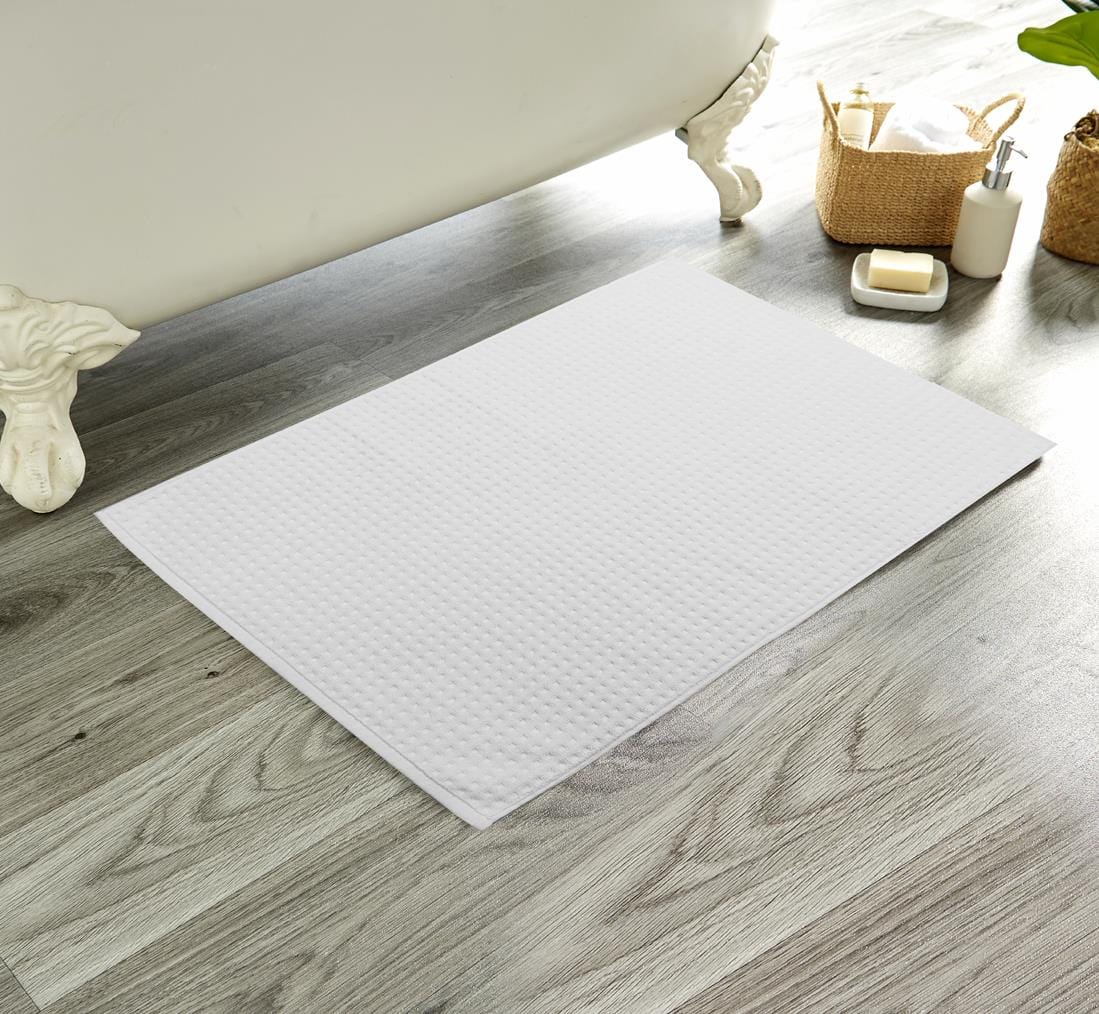 Luxe Ultra-Soft Deep Cotton Pile Bathmats Handcrafted Eco-Friendly Absorbent Quick-Drying Premium Cotton Rug for Bathroom Decor by OLIVIA ROCCO SILVER / 50 x 80 cm Bath Mat