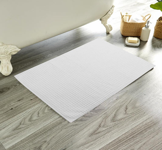 Luxe Ultra-Soft Deep Cotton Pile Bathmats Handcrafted Eco-Friendly Absorbent Quick-Drying Premium Cotton Rug for Bathroom Decor by OLIVIA ROCCO SILVER / 50 x 80 cm Bath Mat