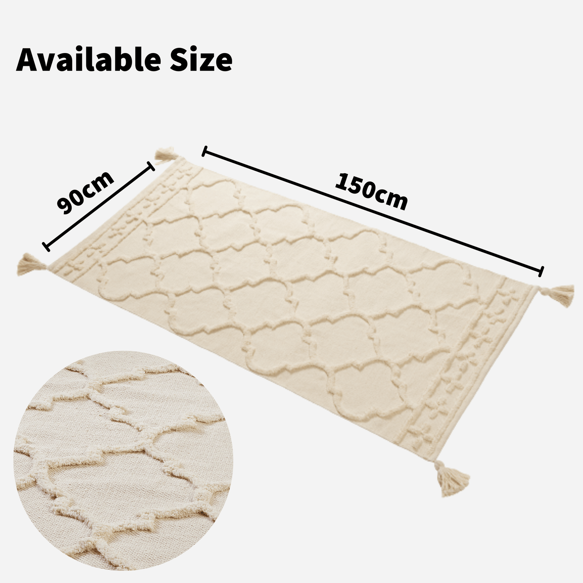 Marrakesh Hand Woven Cotton Rug Eco-Friendly Durable Carpet for Living Room Bedroom Kitchen and Entryway Luxury Tufted Home Decor in Multiple Sizes by OLIVIA ROCCO Rugs