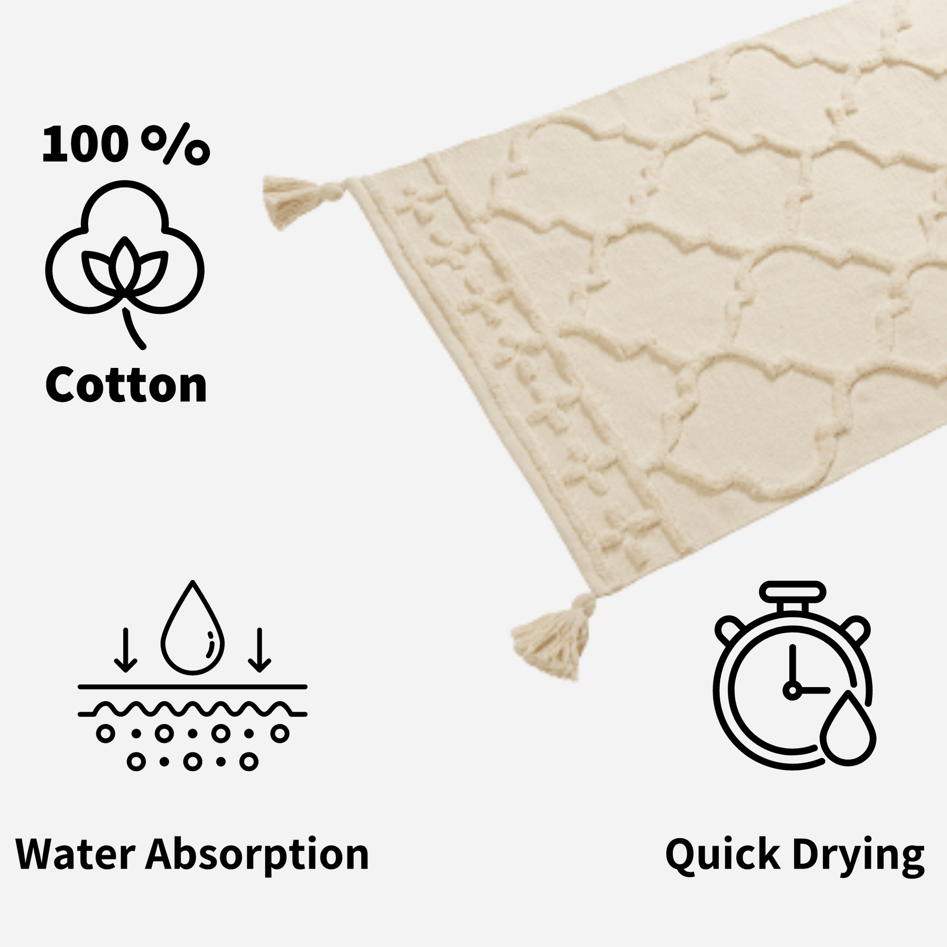 Marrakesh Hand Woven Cotton Rug Eco-Friendly Durable Carpet for Living Room Bedroom Kitchen and Entryway Luxury Tufted Home Decor in Multiple Sizes by OLIVIA ROCCO Rugs