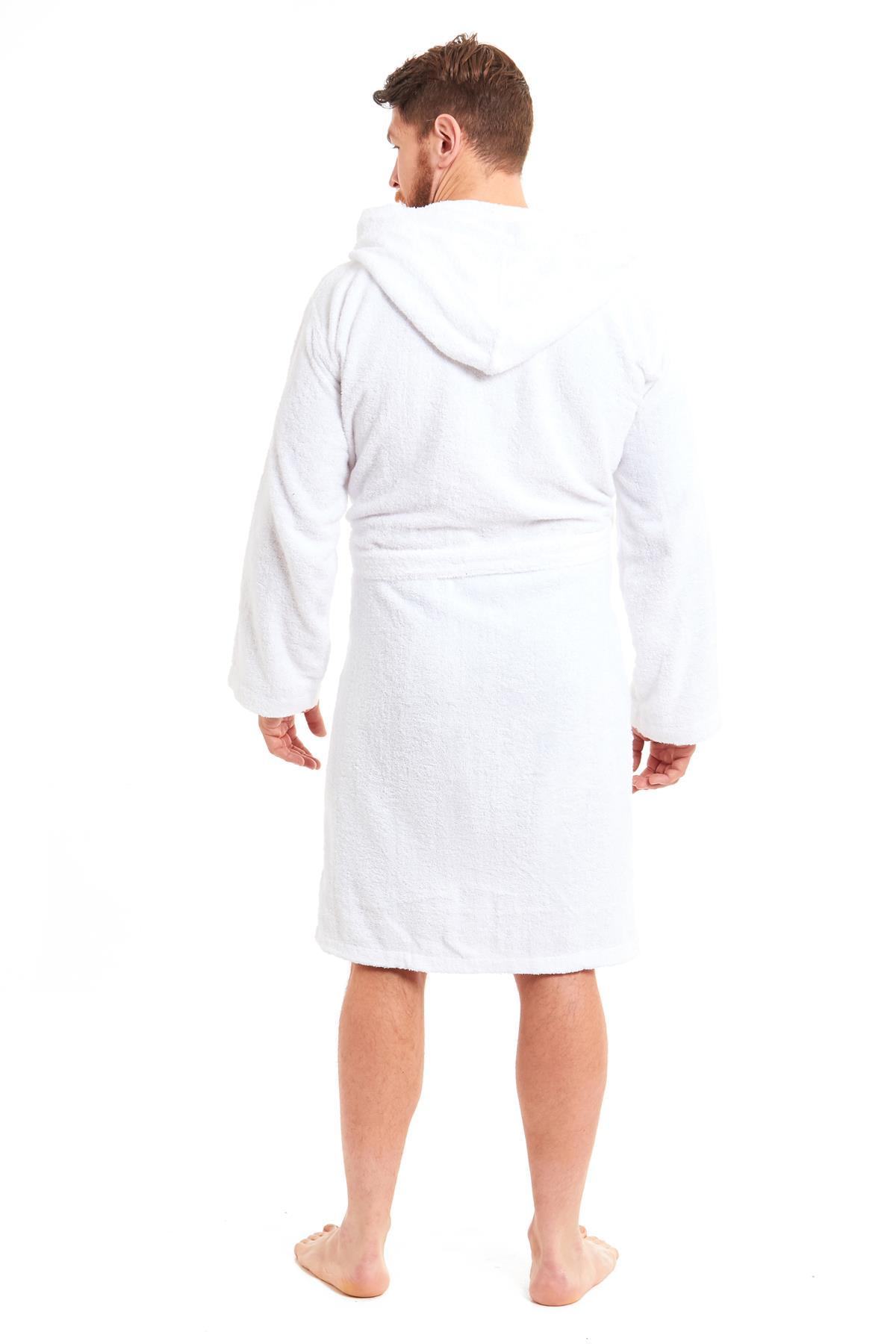 Mens Luxury Bamboo Hooded Towelling Robe Daisy Dreamer Dressing Gown