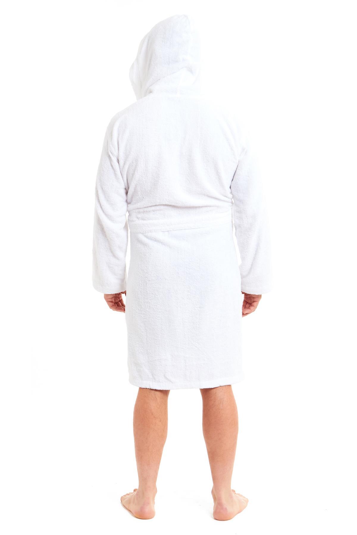 Mens Luxury Bamboo Hooded Towelling Robe Daisy Dreamer Dressing Gown