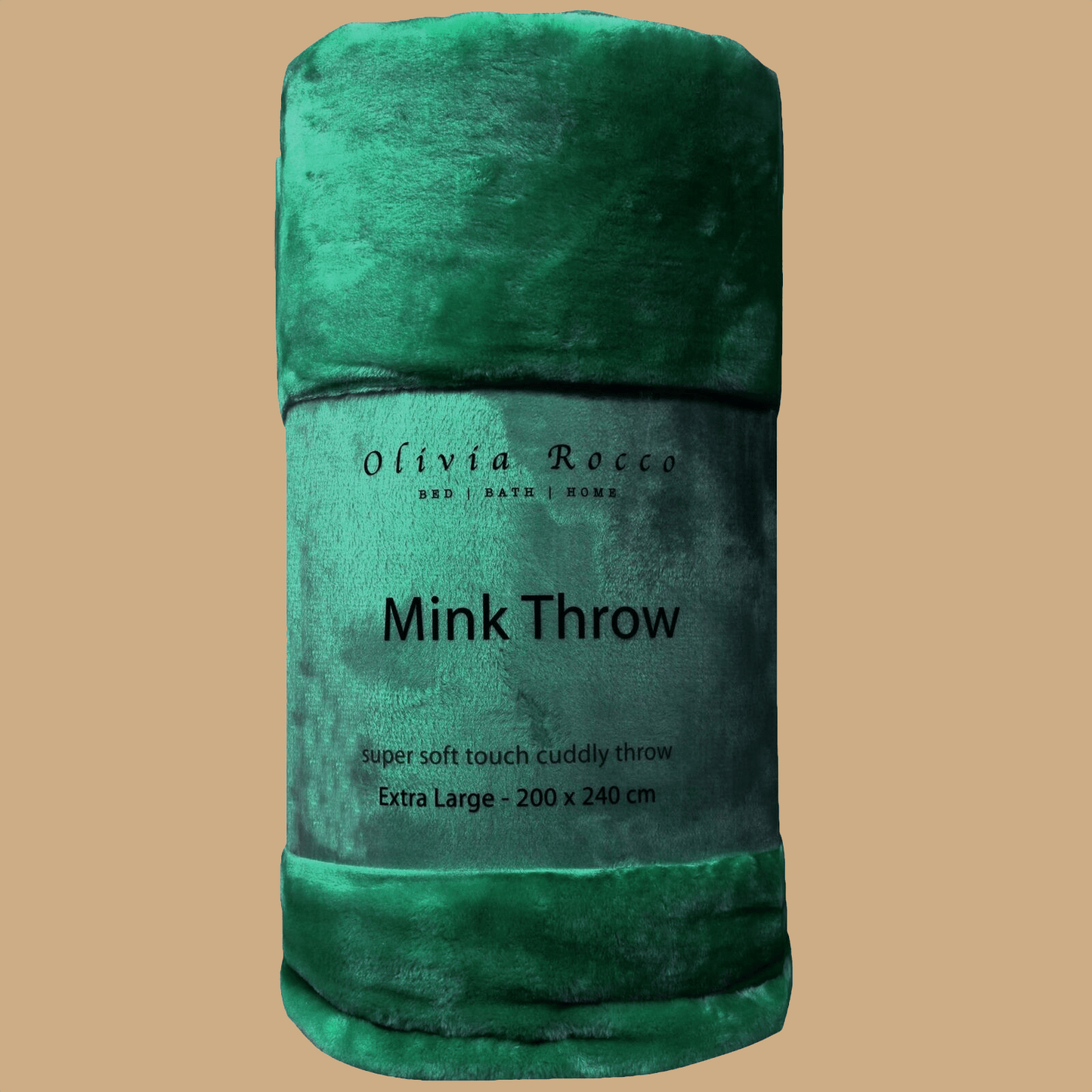 Mink Faux Fur Throw 150 x 200 cm / EMERALD GREEN OLIVIA ROCCO Throw