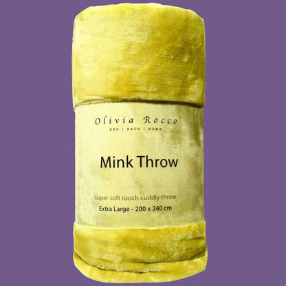 Mink Faux Fur Throw 150 x 200 cm / YELLOW OLIVIA ROCCO Throw