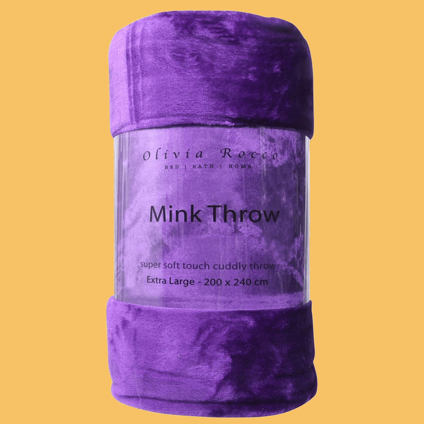 Mink Faux Fur Velvet Touch Extra Large Luxury Throw Blanket Soft Warm and Calming Colours for Bed & Sofa by OLIVIA ROCCO 150 x 200 cm / PLUM Throw