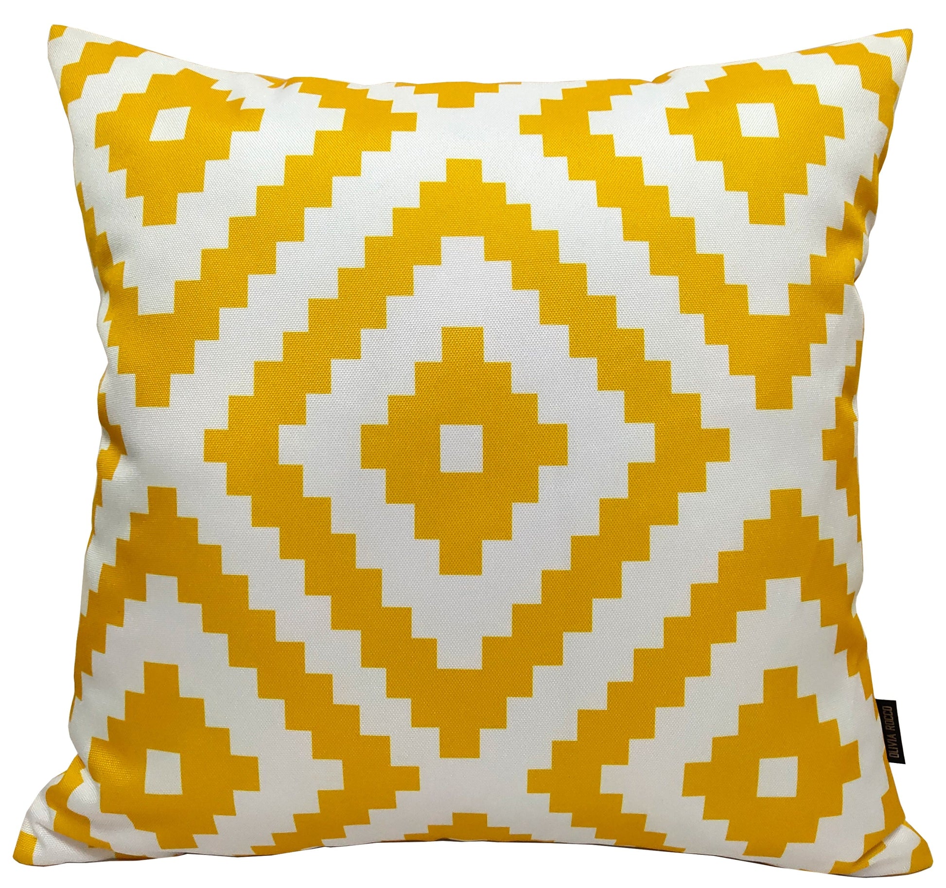 Nairobi Ochre Waterproof Outdoor Cushions Breathable Hollowfibre Filled Weather Resistant Decorative Patio Garden Cushions for Indoor and Outdoor Use by OLIVIA ROCCO NAIROBI OCHRE / 43 x 43 cm Cushions