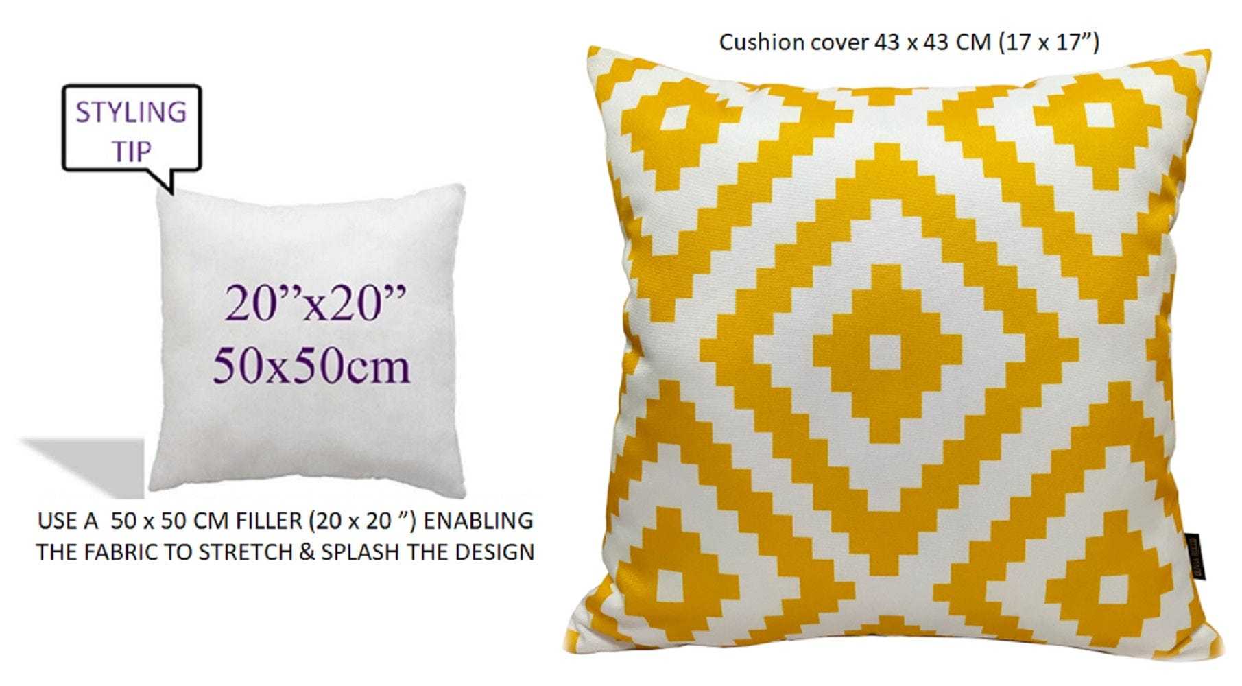 Nairobi Ochre Waterproof Outdoor Cushions Breathable Hollowfibre Filled Weather Resistant Decorative Patio Garden Cushions for Indoor and Outdoor Use by OLIVIA ROCCO NAIROBI OCHRE / 43 x 43 cm Cushions