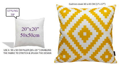 Nairobi Ochre Waterproof Outdoor Cushions Breathable Hollowfibre Filled Weather Resistant Decorative Patio Garden Cushions for Indoor and Outdoor Use by OLIVIA ROCCO NAIROBI OCHRE / 43 x 43 cm Cushions