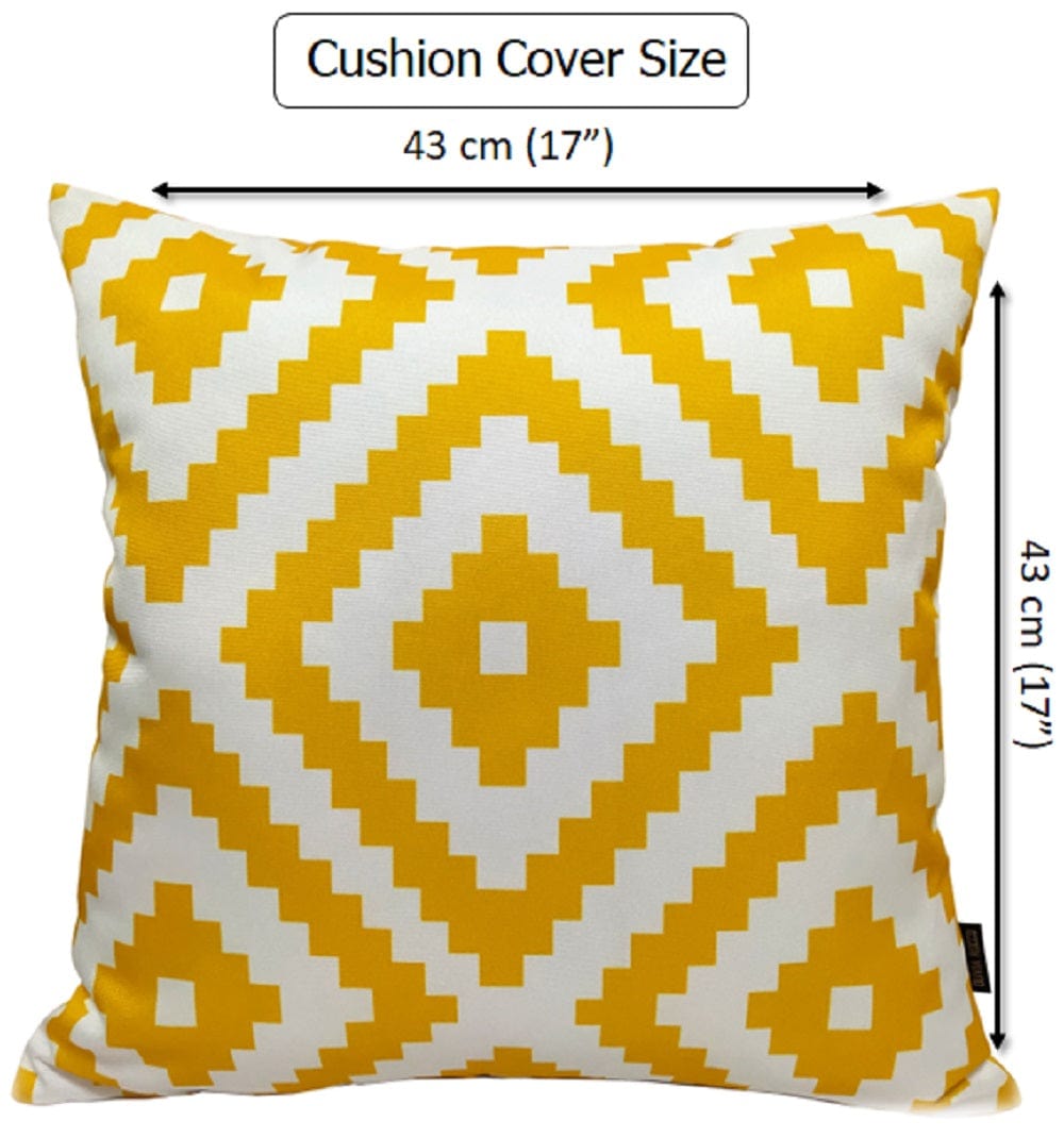 Nairobi Ochre Waterproof Outdoor Cushions Breathable Hollowfibre Filled Weather Resistant Decorative Patio Garden Cushions for Indoor and Outdoor Use by OLIVIA ROCCO NAIROBI OCHRE / 43 x 43 cm Cushions
