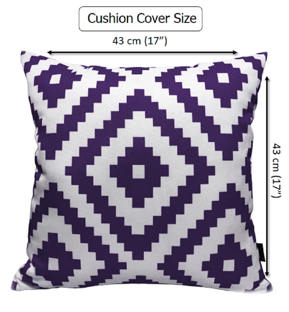Nairobi Purple Outdoor Scatter Cushions Waterproof Weather Resistant Decorative Pillows for Garden Patio Beach Indoor 43 x 43 cm by OLIVIA ROCCO NAIROBI PURPLE / 43 x 43 cm Cushions