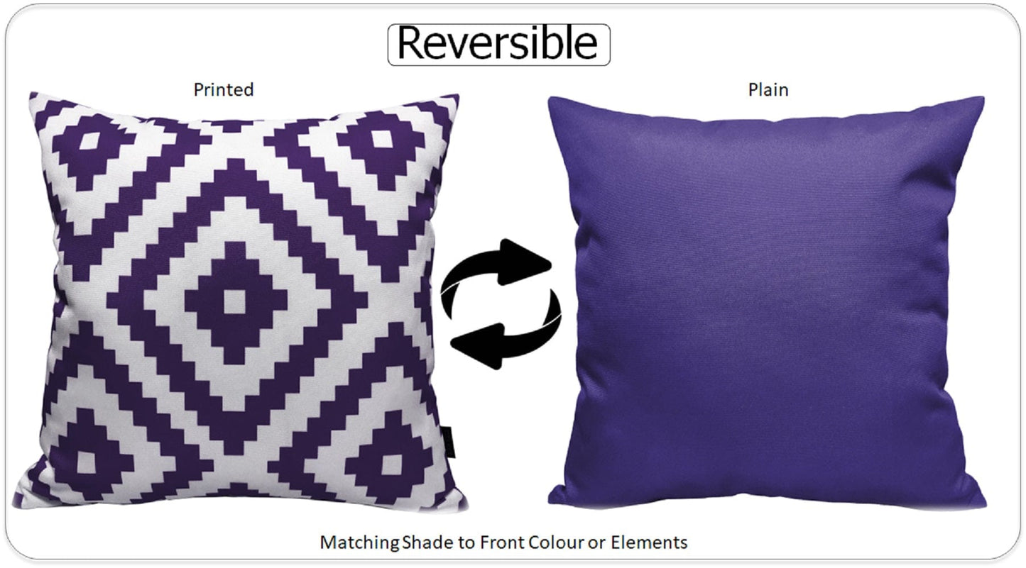 Nairobi Purple Outdoor Scatter Cushions Waterproof Weather Resistant Decorative Pillows for Garden Patio Beach Indoor 43 x 43 cm by OLIVIA ROCCO NAIROBI PURPLE / 43 x 43 cm Cushions