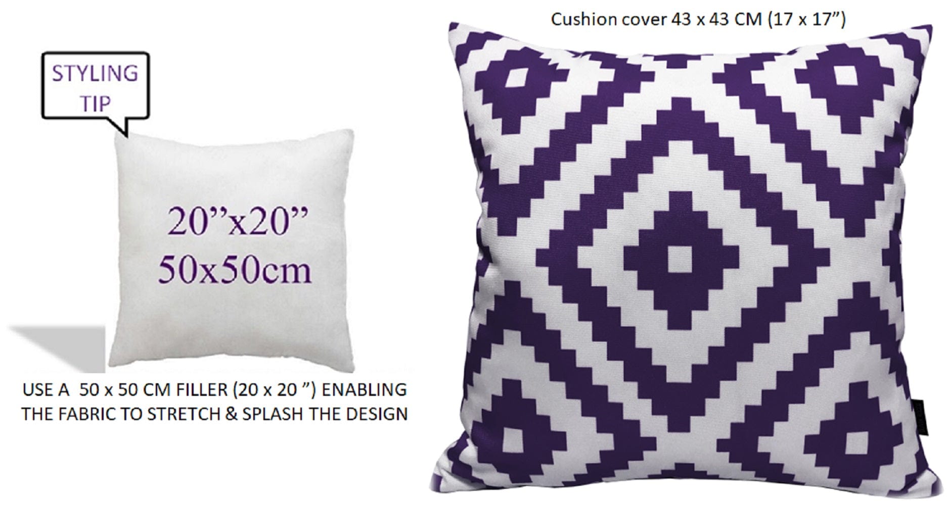 Nairobi Purple Outdoor Scatter Cushions Waterproof Weather Resistant Decorative Pillows for Garden Patio Beach Indoor 43 x 43 cm by OLIVIA ROCCO NAIROBI PURPLE / 43 x 43 cm Cushions