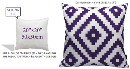 Nairobi Purple Outdoor Scatter Cushions Waterproof Weather Resistant Decorative Pillows for Garden Patio Beach Indoor 43 x 43 cm by OLIVIA ROCCO NAIROBI PURPLE / 43 x 43 cm Cushions