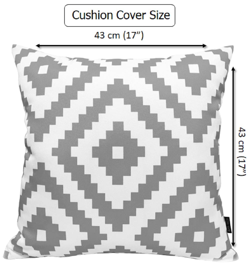 Nairobi Silver Waterproof Outdoor Cushions 17x17 Inches Weather Resistant Durable Polyester Garden Patio by OLIVIA ROCCO NAIROBI SILVER / 43 x 43 cm Cushions