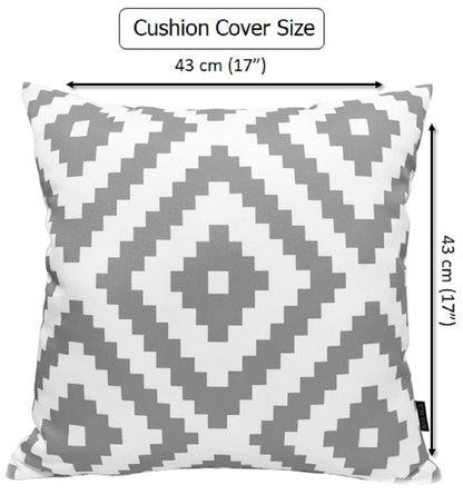 Nairobi Silver Waterproof Outdoor Cushions 17x17 Inches Weather Resistant Durable Polyester Garden Patio by OLIVIA ROCCO NAIROBI SILVER / 43 x 43 cm Cushions
