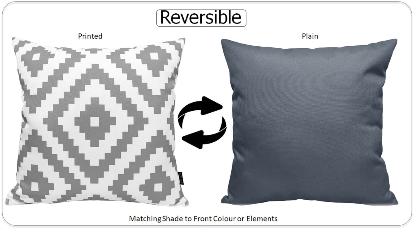 Nairobi Silver Waterproof Outdoor Cushions 17x17 Inches Weather Resistant Durable Polyester Garden Patio by OLIVIA ROCCO NAIROBI SILVER / 43 x 43 cm Cushions
