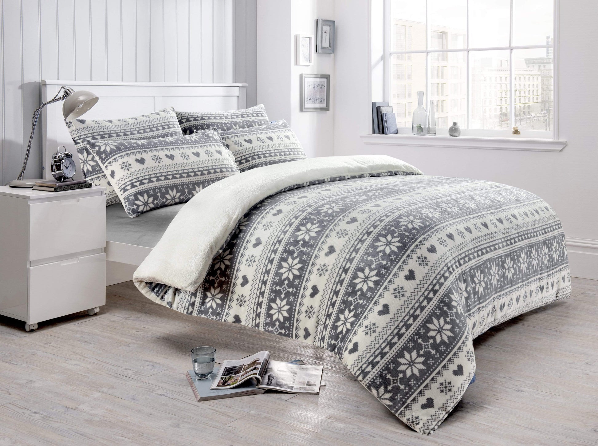 Nordic Fair Isle Teddy Duvet Set SINGLE OLIVIA ROCCO Duvet Cover