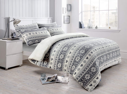Nordic Fair Isle Teddy Duvet Set SINGLE OLIVIA ROCCO Duvet Cover