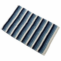 Padstow Super Soft Absorbent Stripe Bathmat 50 x 80 cm Quick-Drying Anti-Slip Durable Bathroom Accessory by OLIVIA ROCCO BLUE Bath Mat